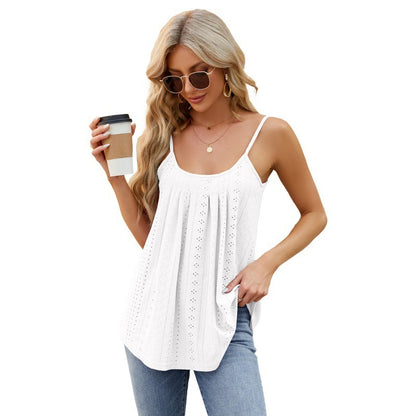 Cross-Border T-shirt Sleeveless Hollow-out Camisole U-neck Vest