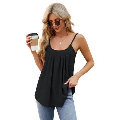 Cross-Border T-shirt Sleeveless Hollow-out Camisole U-neck Vest